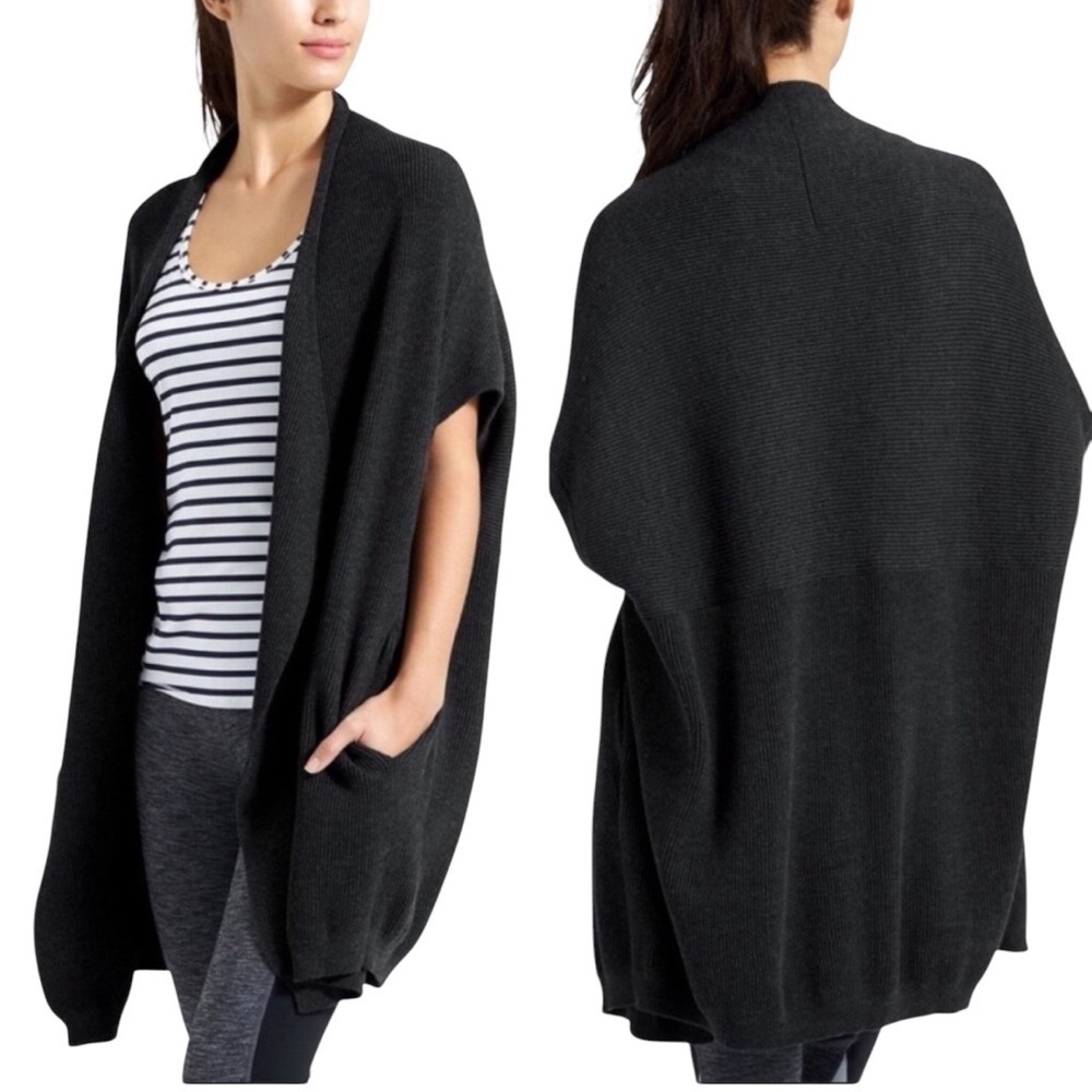 Athleta Restful Cocoon Wrap Cardigan Size S Grey